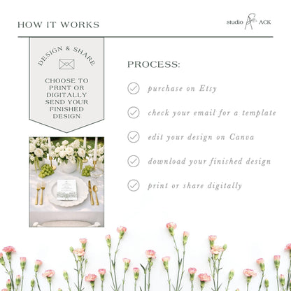 Legare Waring House Wedding Menu Template