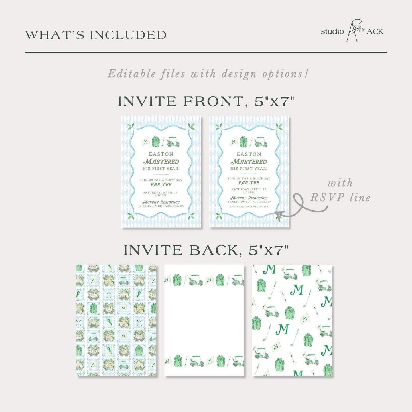 Golf Birthday Invitation Template