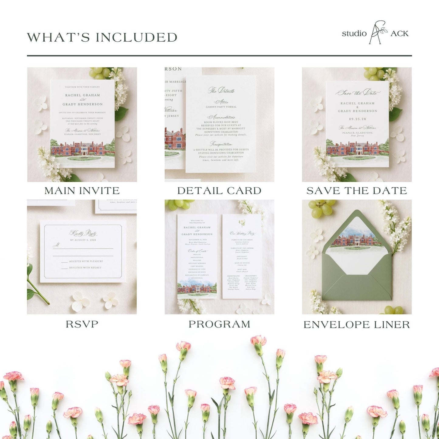 Mansion at Natirar Wedding Template Bundle