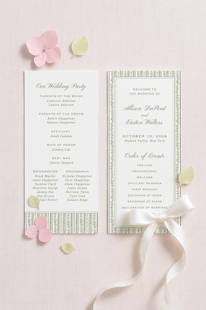 two wedding invitation cards with text and names of the bride and groom, as well as other details about the wedding party and the wedding itself.