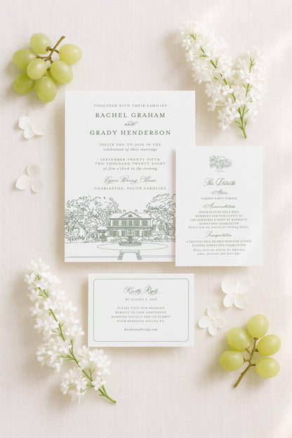 Legare Waring House Wedding Invitation Suite Template
