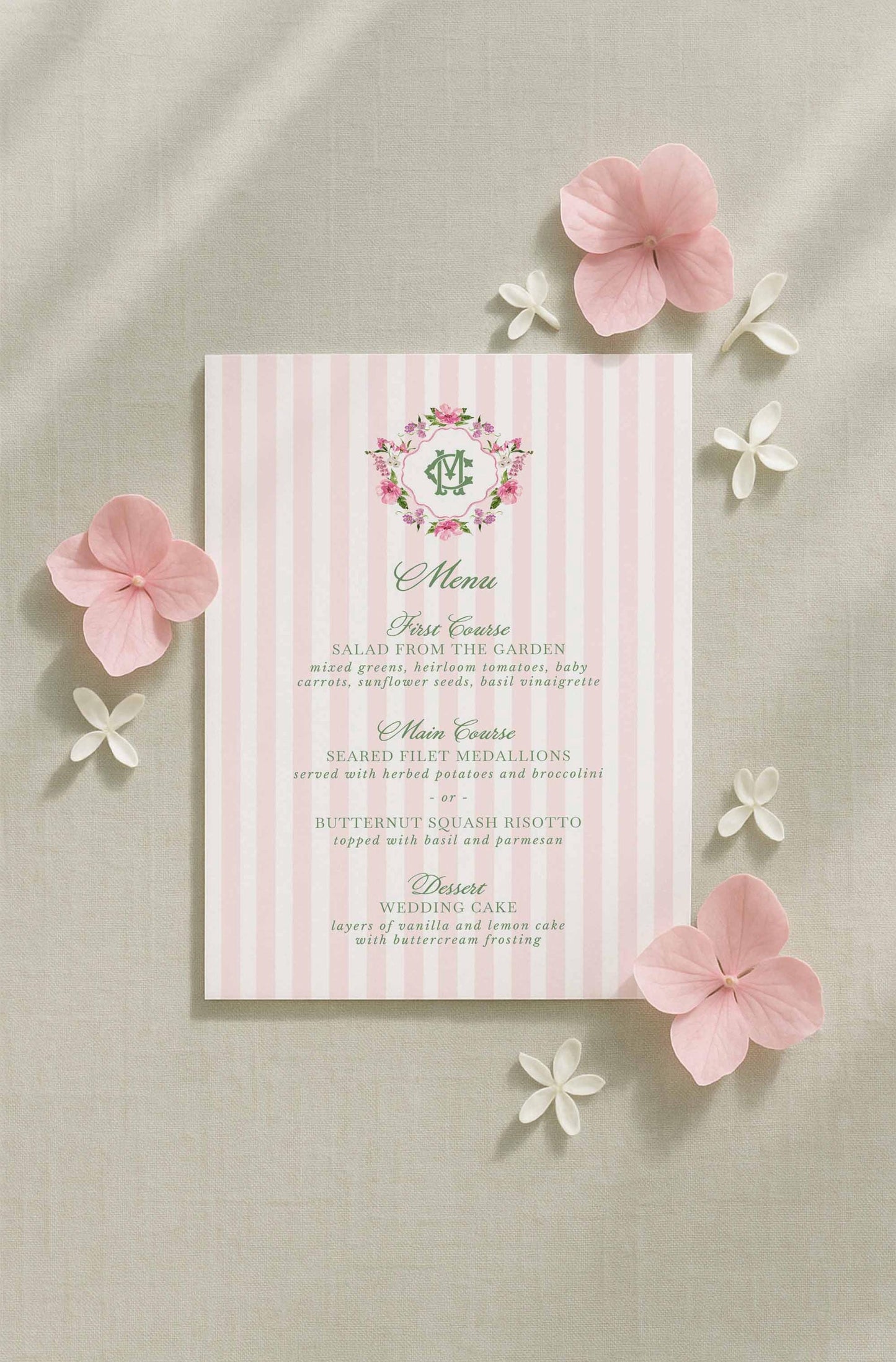 Purple Floral Wedding Menu Template
