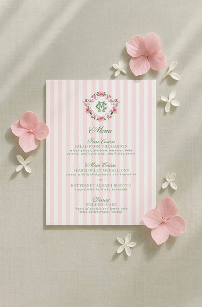 Purple Floral Wedding Menu Template