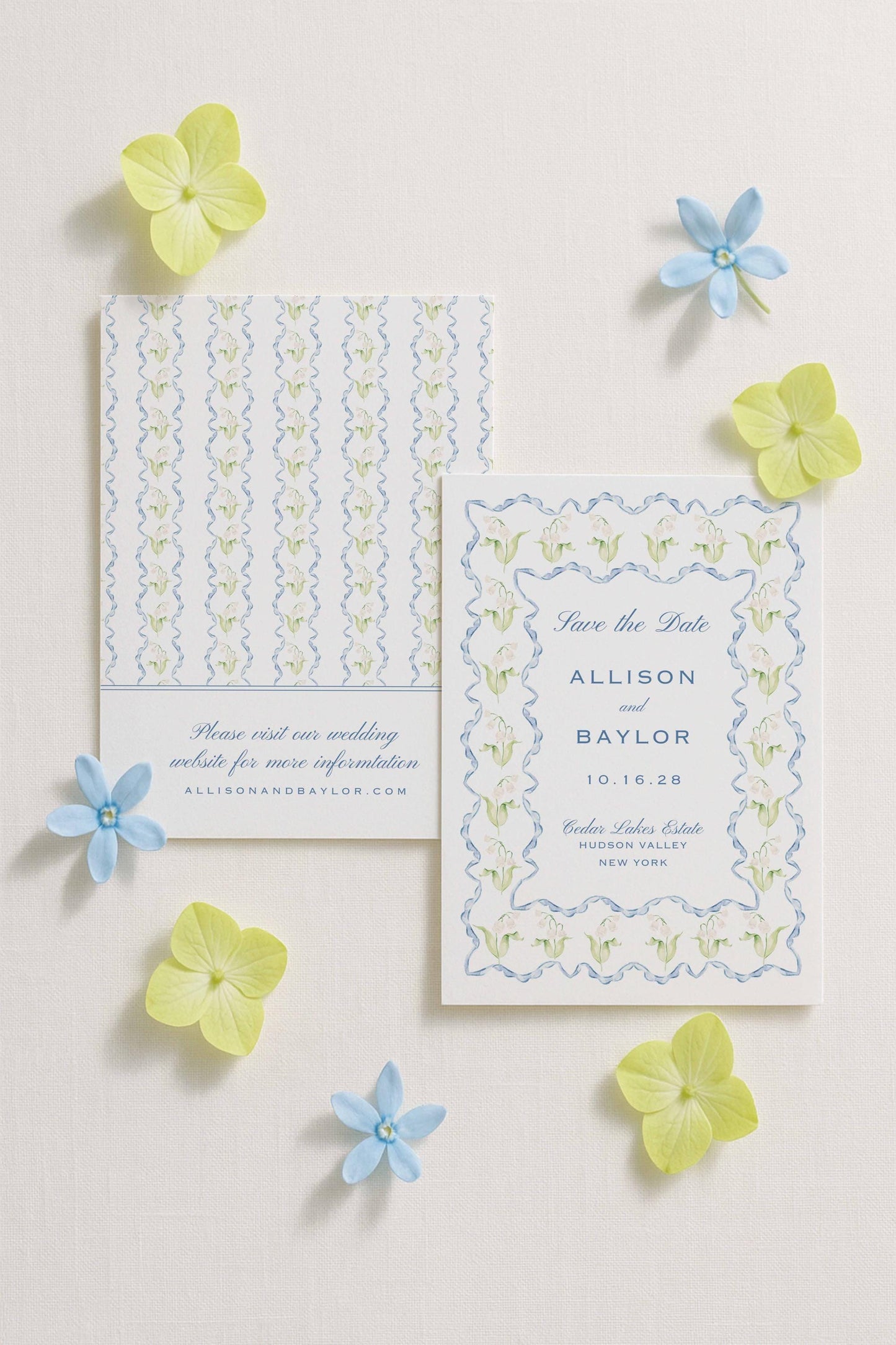Blue Rattan Save the Date Template