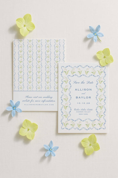 Blue Rattan Save the Date Template