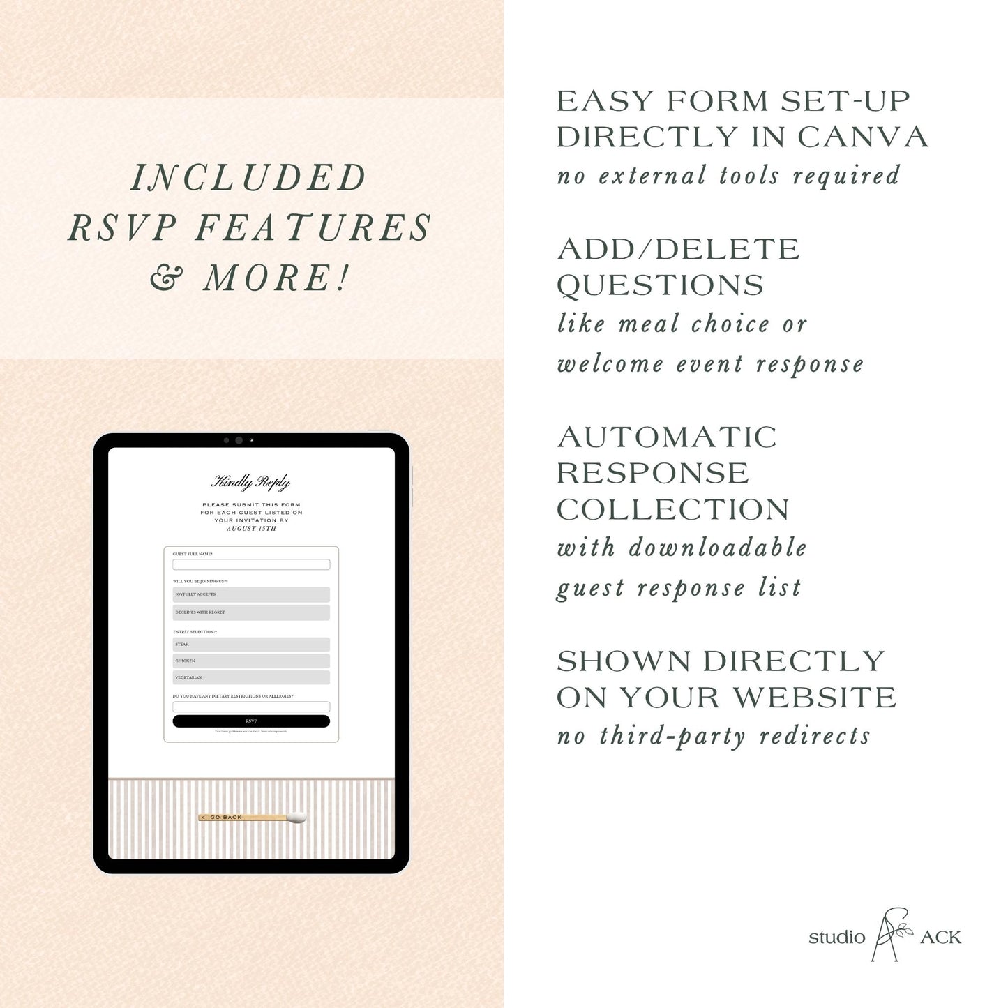 Old Money Striped Wedding Website Template
