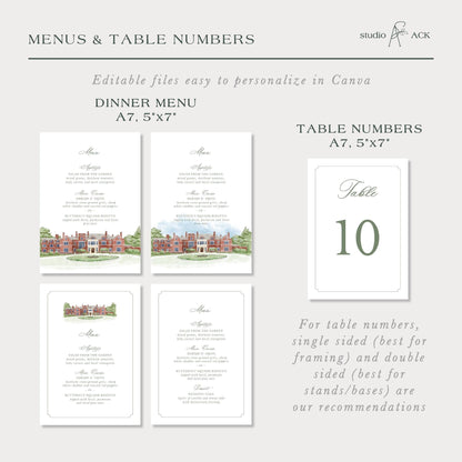 Mansion at Natirar Wedding Template Bundle
