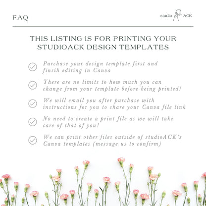 8x10 Professional Printing | Prints for Frames | Tabletop Signage | Template Printing from studioACK