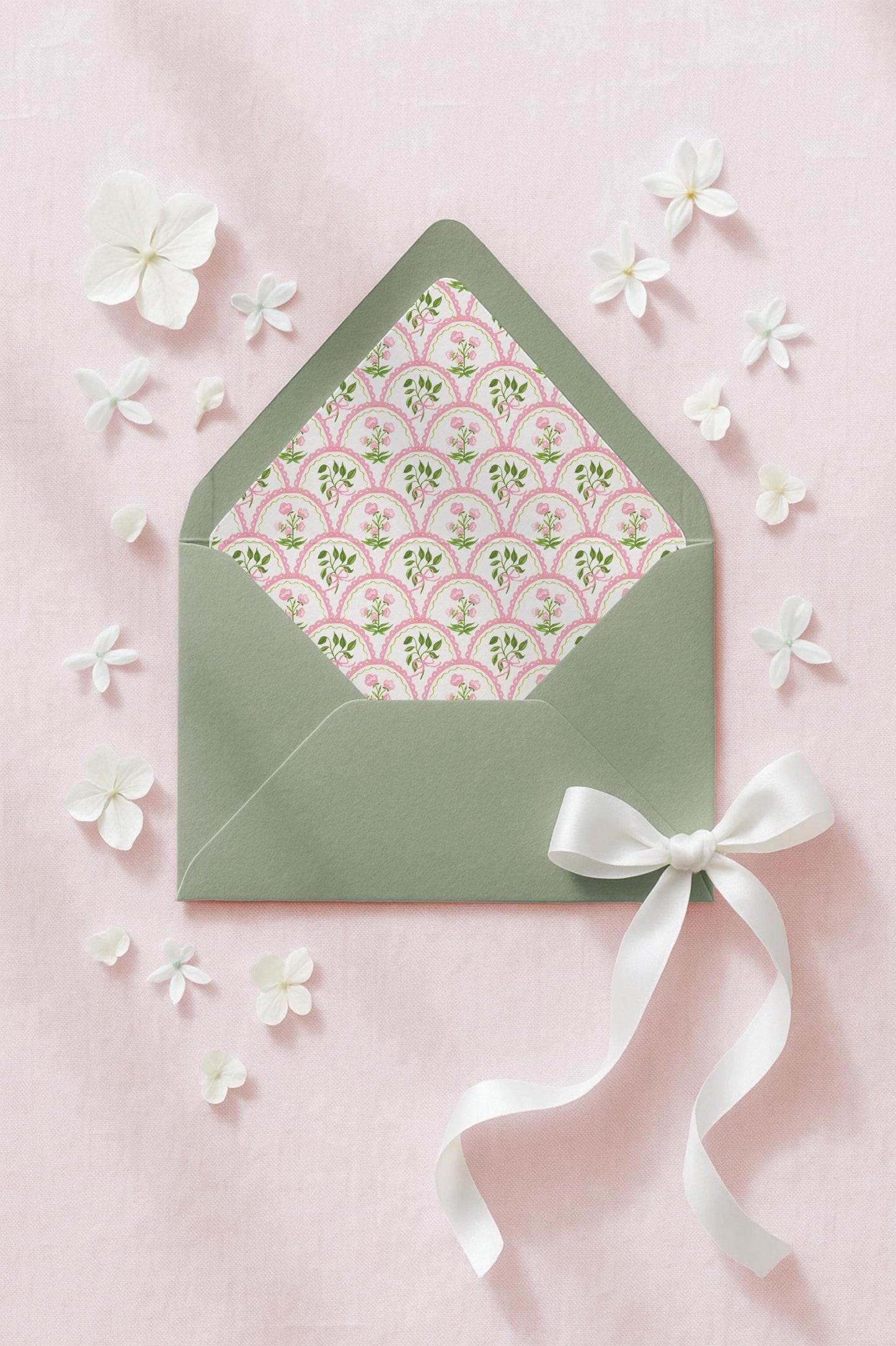 Grandmillennial Floral Envelope Liner Template