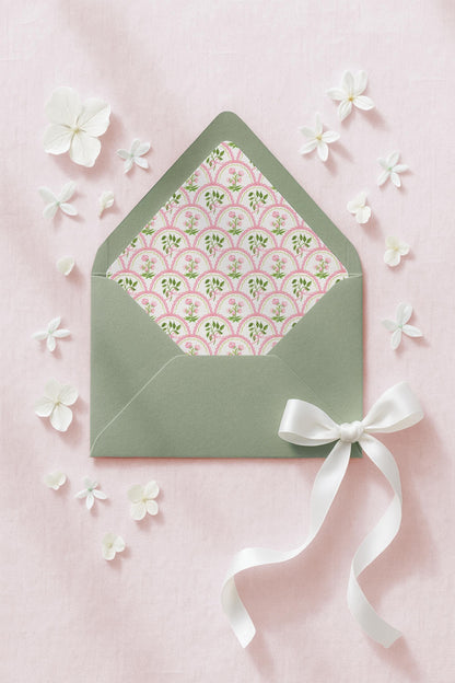 Grandmillennial Floral Envelope Liner Template