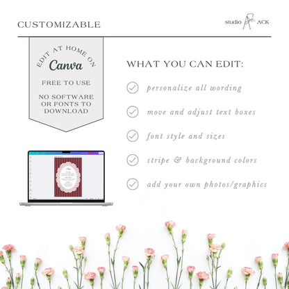 Vintage Lace Wedding Menu Template