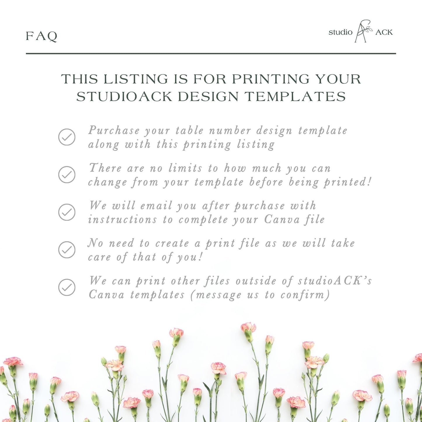 Table Number 5x7 Professional Printing | Double Thick Card Stock Variable Prints | Template Printing from studioACK