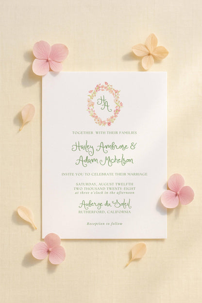 Whimsical Garden Wedding Invitation Suite Template