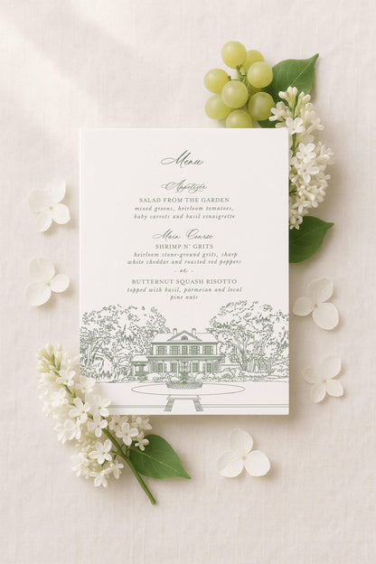 Legare Waring House Wedding Menu Template
