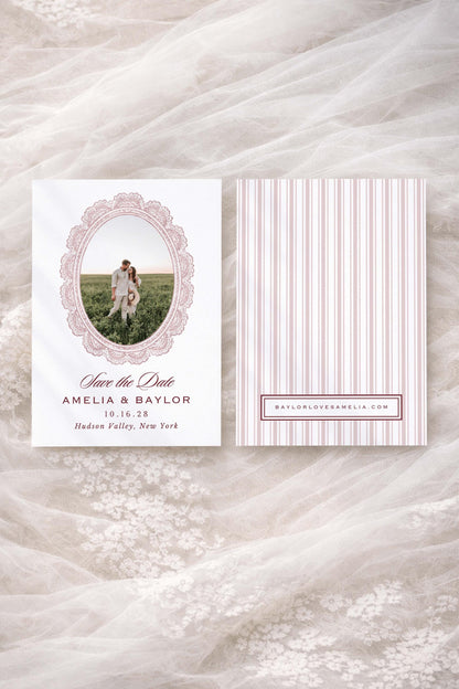 Vintage Lace Save the Date Template