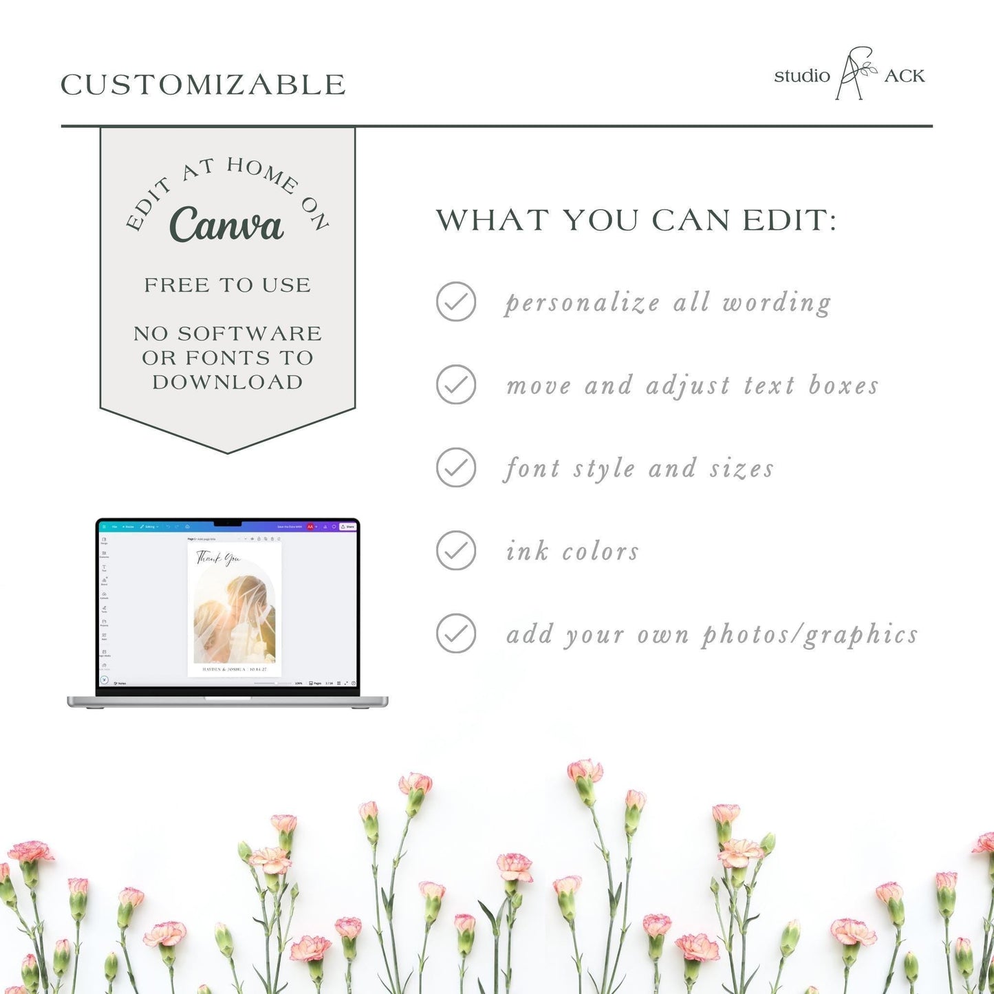 Vintage Minimalist Thank You Card Template