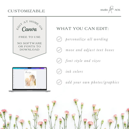 Vintage Minimalist Thank You Card Template