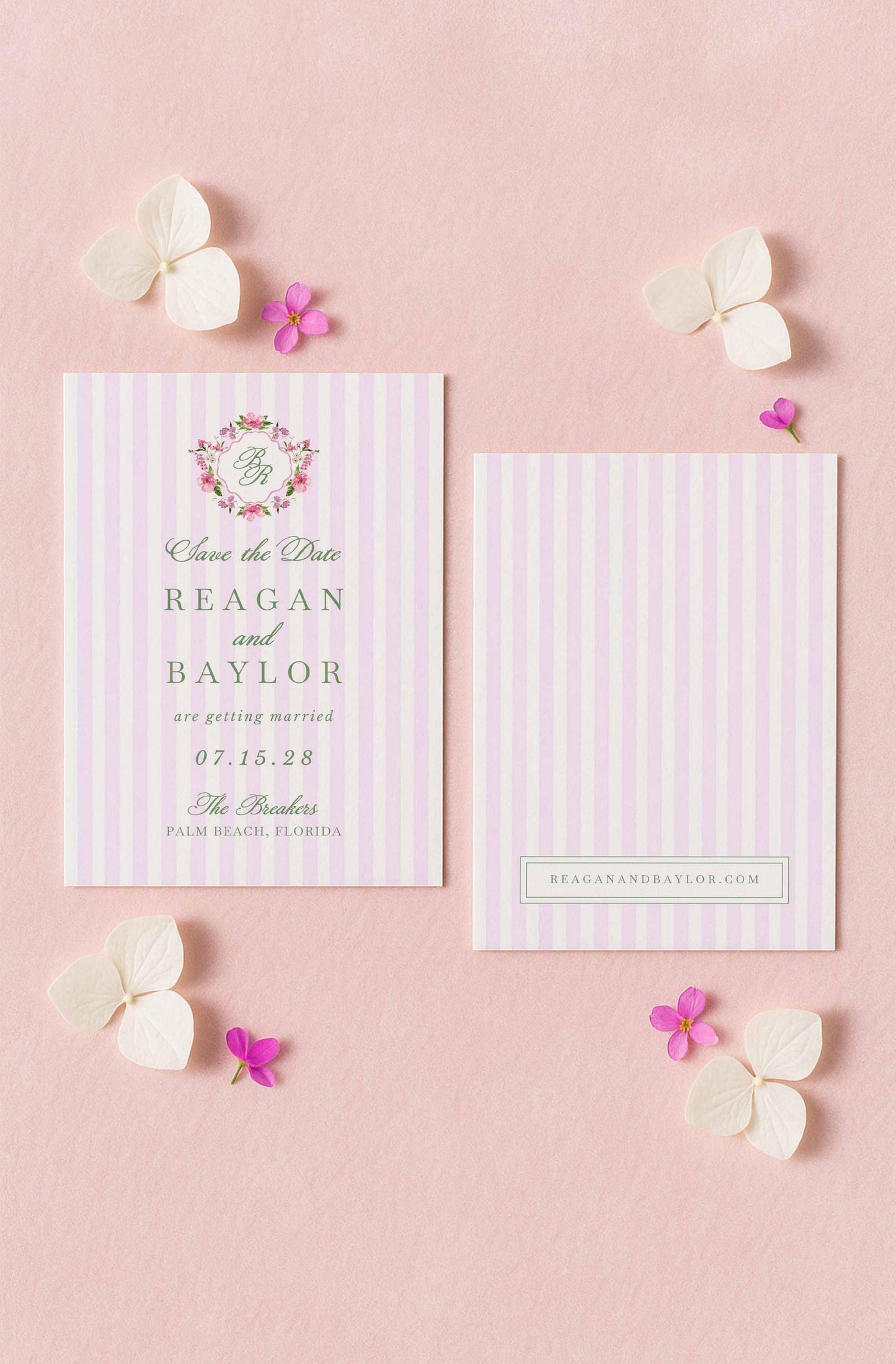 Purple Floral Save the Date Template