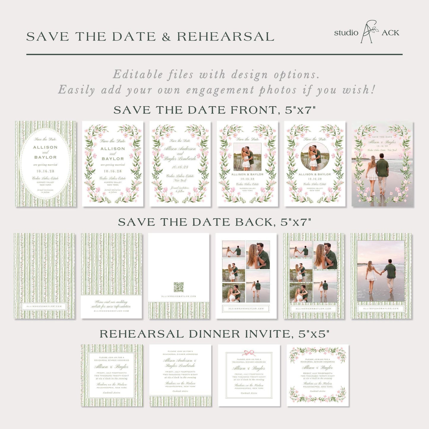 Grandmillennial Floral Wedding Template Bundle