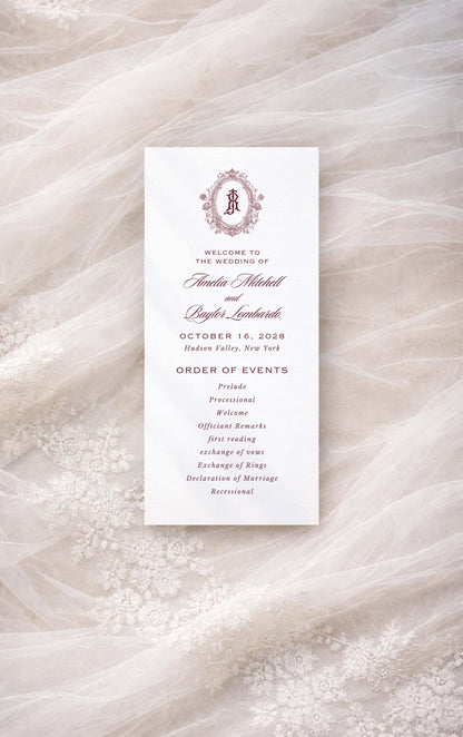 Vintage Lace Wedding Program Template
