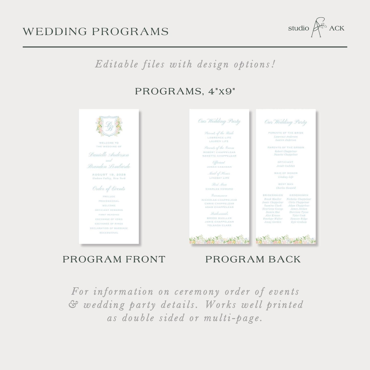 Colorful Floral Wedding Template Bundle