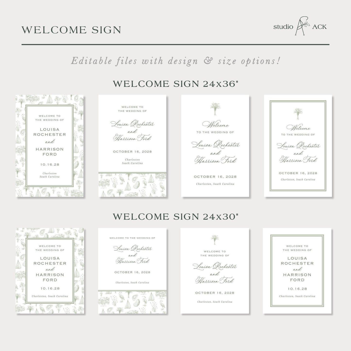 Southern Toile Wedding Template Bundle