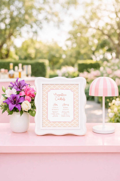 Whimsical Beach Wedding Bar Menu Template