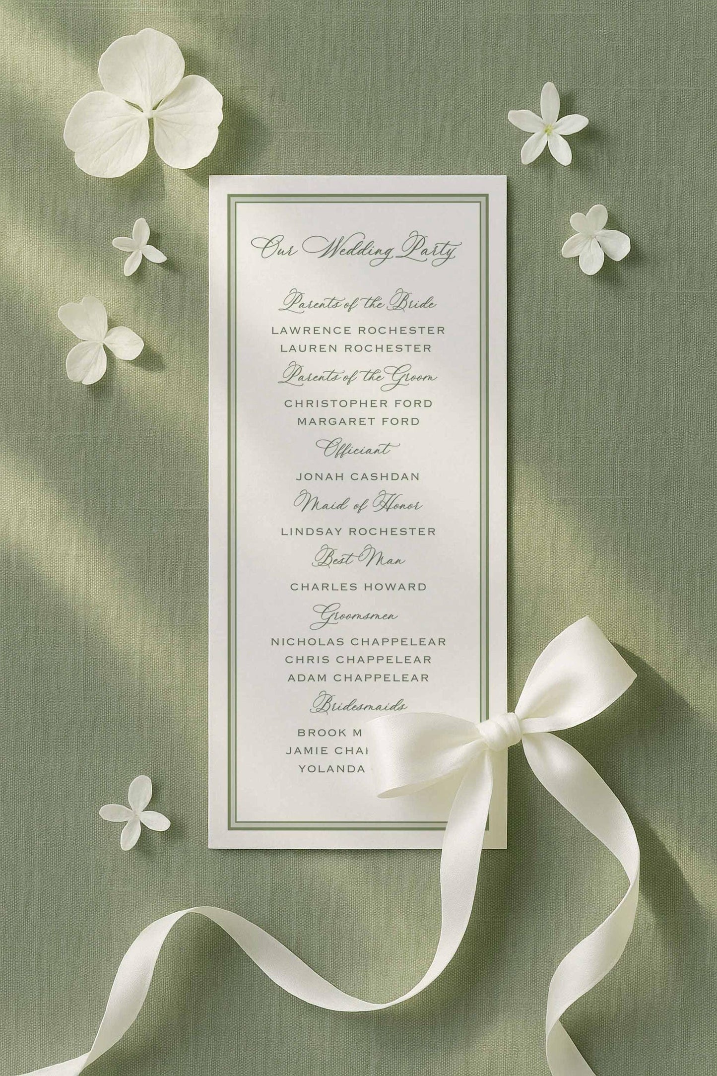Southern Toile Wedding Program Template
