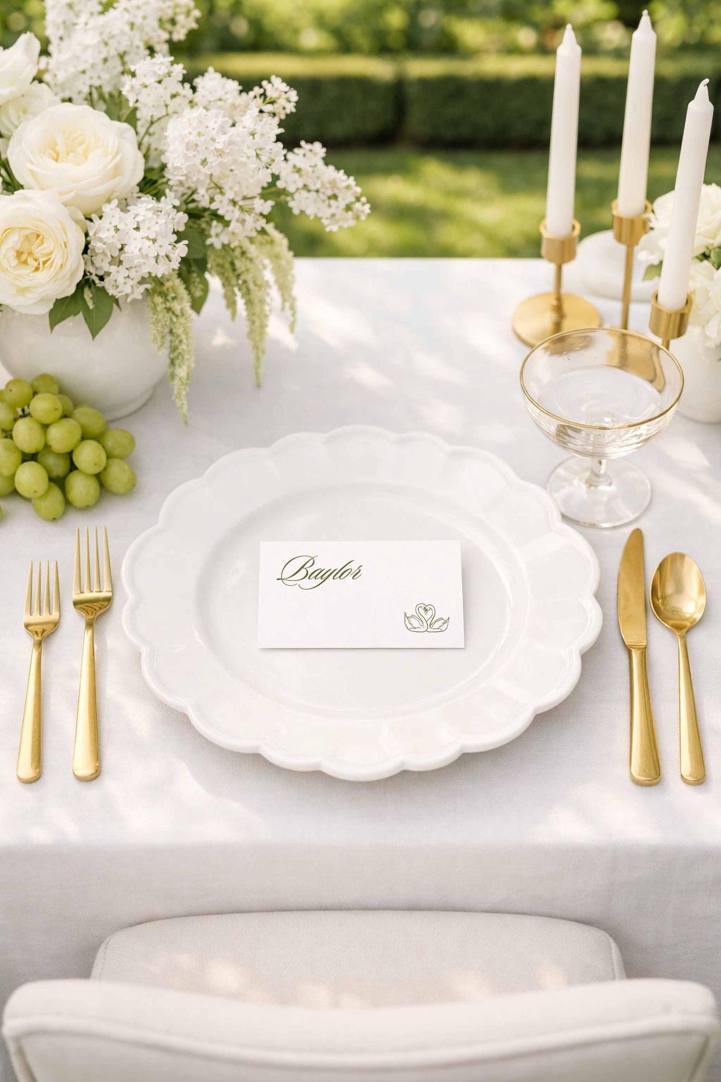 Old Money Striped Wedding Place Card Template