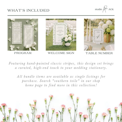 Southern Toile Wedding Template Bundle