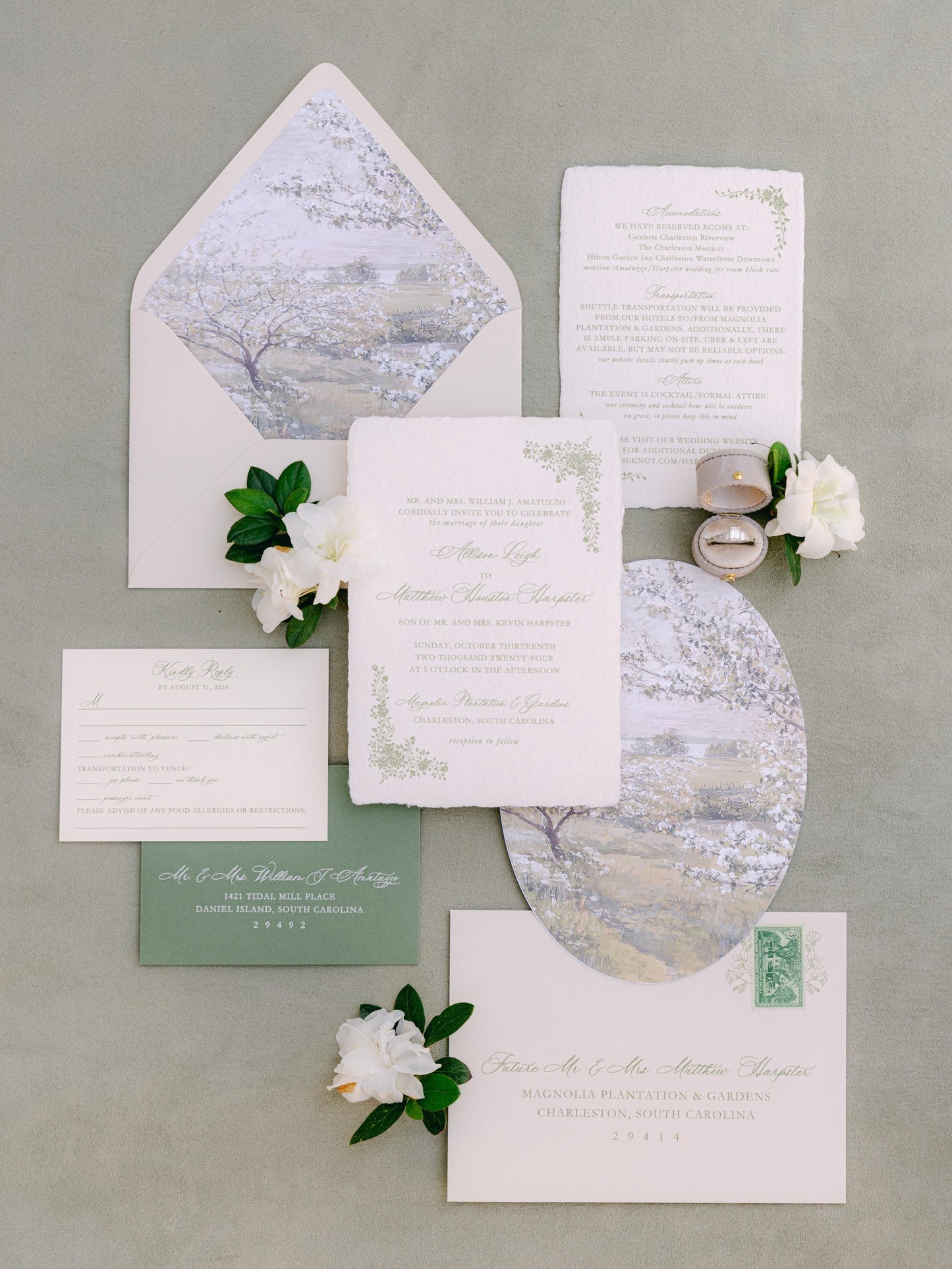 Flowering Trees Envelope Liner Template