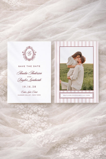 Vintage Lace Save the Date Template