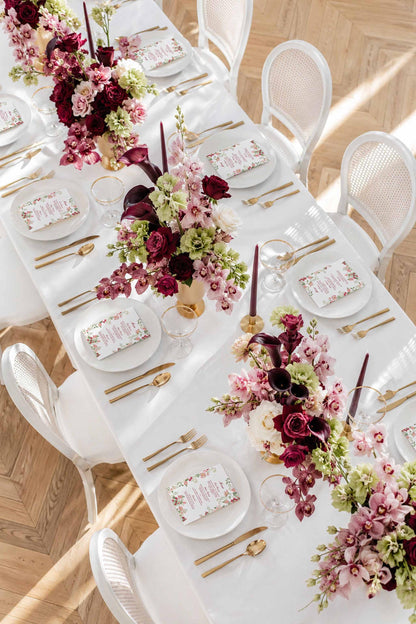 Dusty Pink Floral Wedding Menu Template