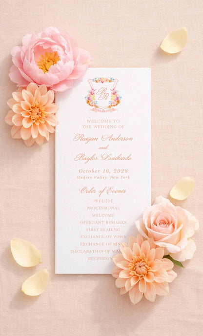 Colorful Floral Wedding Program Template