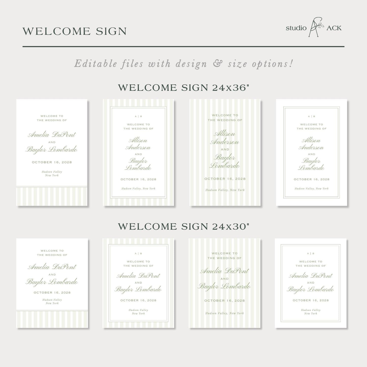 Green Rattan Wedding Template Bundle