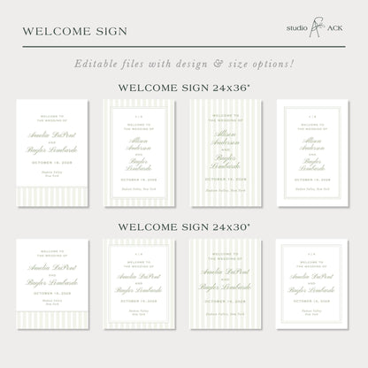 Green Rattan Wedding Template Bundle