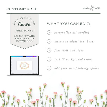 Whimsical Garden Wedding Escort Card Template
