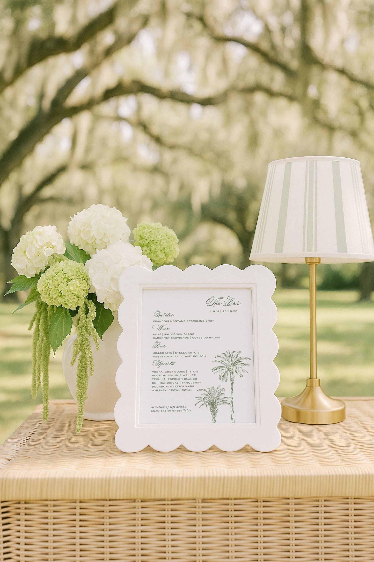 Southern Toile Wedding Bar Menu Template