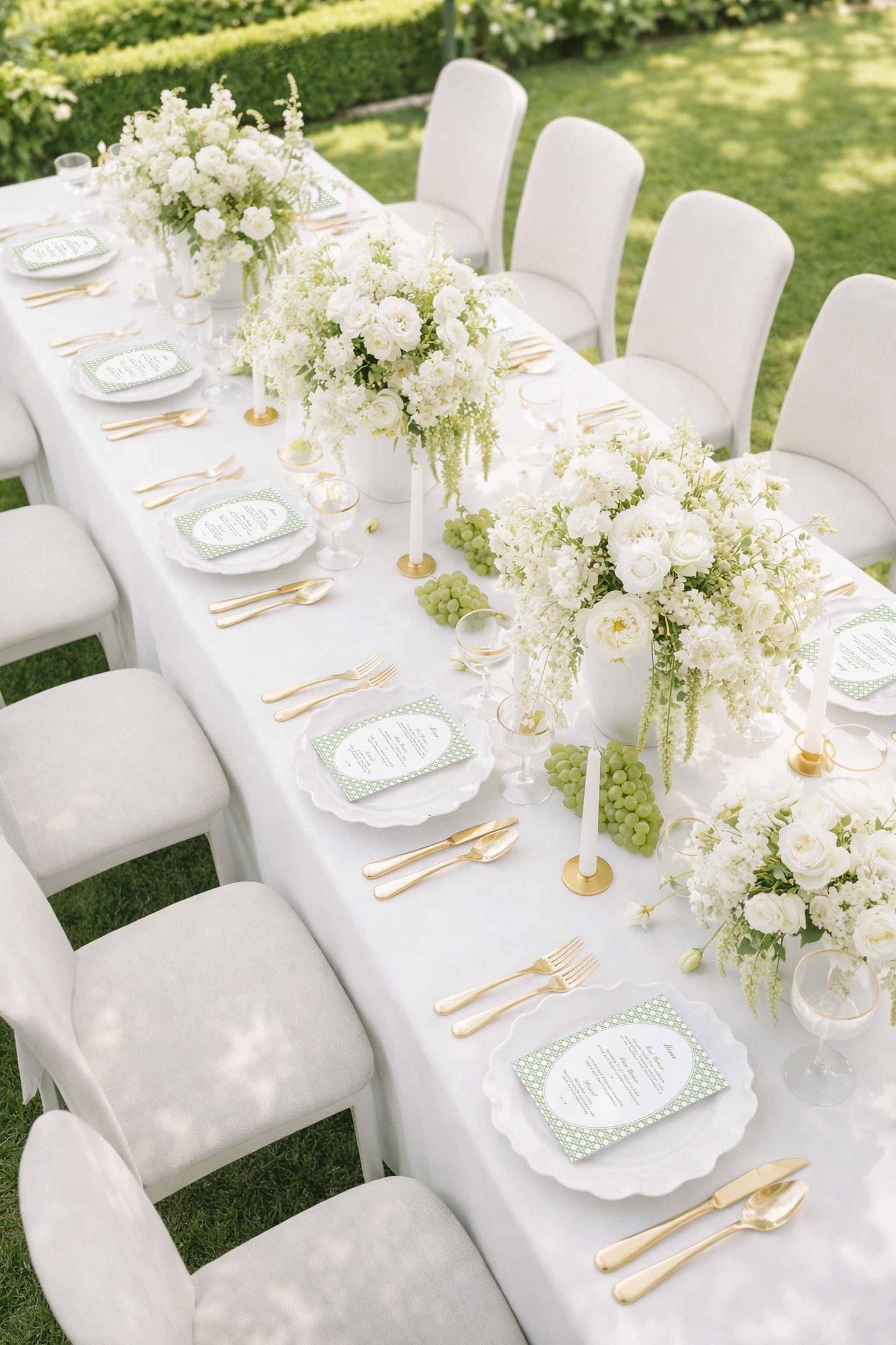 Green Rattan Wedding Menu Template