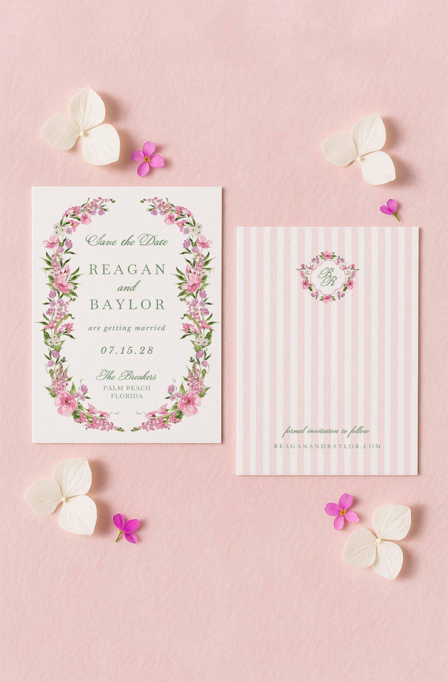 Purple Floral Save the Date Template