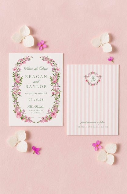Purple Floral Save the Date Template