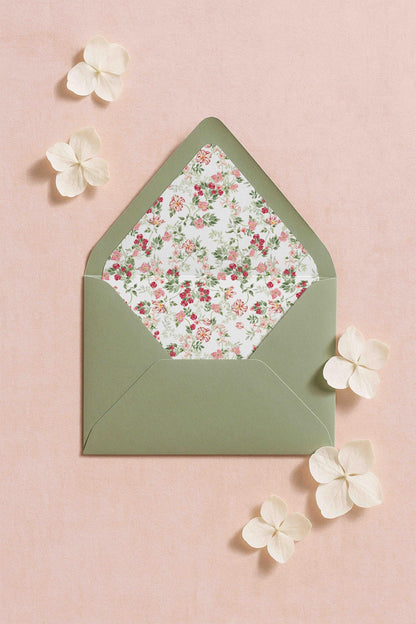 Dusty Pink Floral Envelope Liner Template