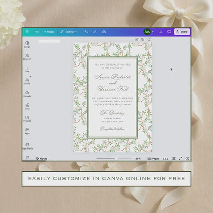 Neutral Chinoiserie Wedding Template Bundle