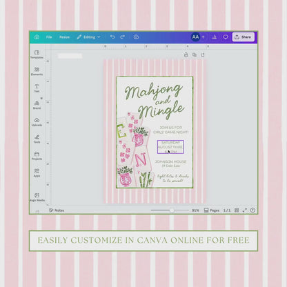 Mahjong Party Invitation Template