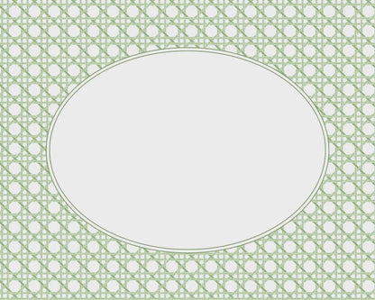 Green Rattan Wedding Bar Menu Template