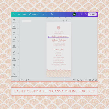 Whimsical Beach Wedding Program Template