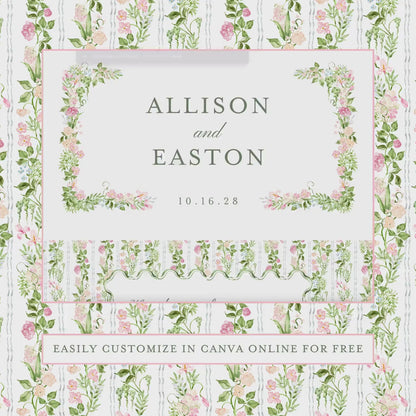 Hand-Painted Floral Wedding Website Template