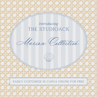 Coastal Striped Wedding Template Bundle