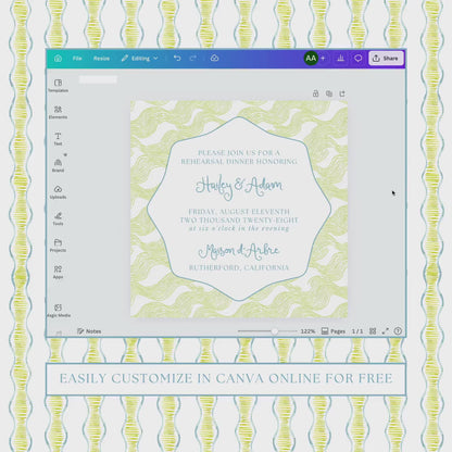 Fun Wavy Rehearsal Dinner Invitation