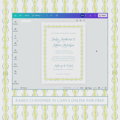 Fun Wavy Wedding Template Bundle